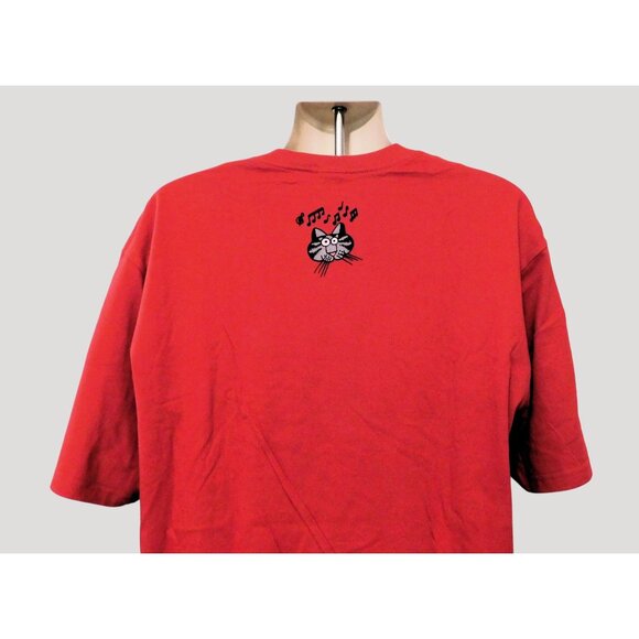 Crazy Shirts Kliban Cat Christmas T-Shirt XL Red Short Sleeve Festive Holiday - Picture 5 of 9